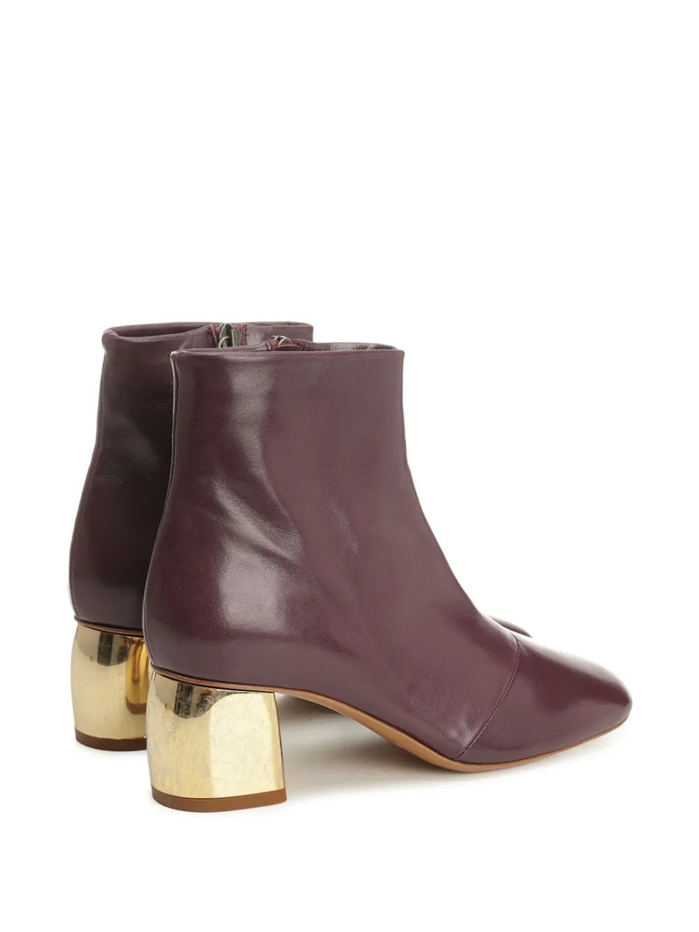 Forte metallic-heel leather boots Red