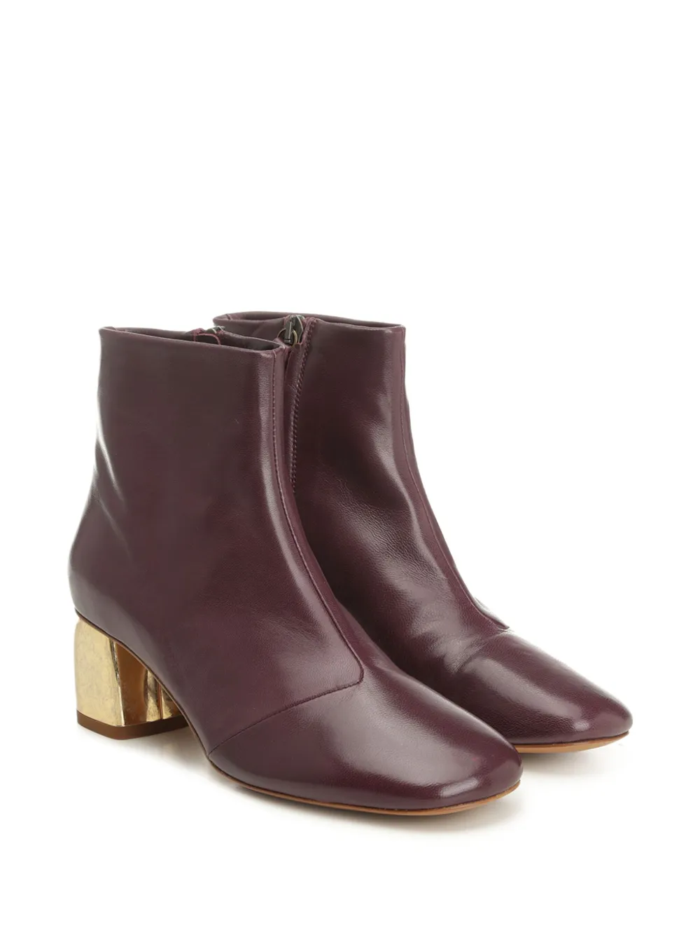 Forte metallic-heel leather boots Red