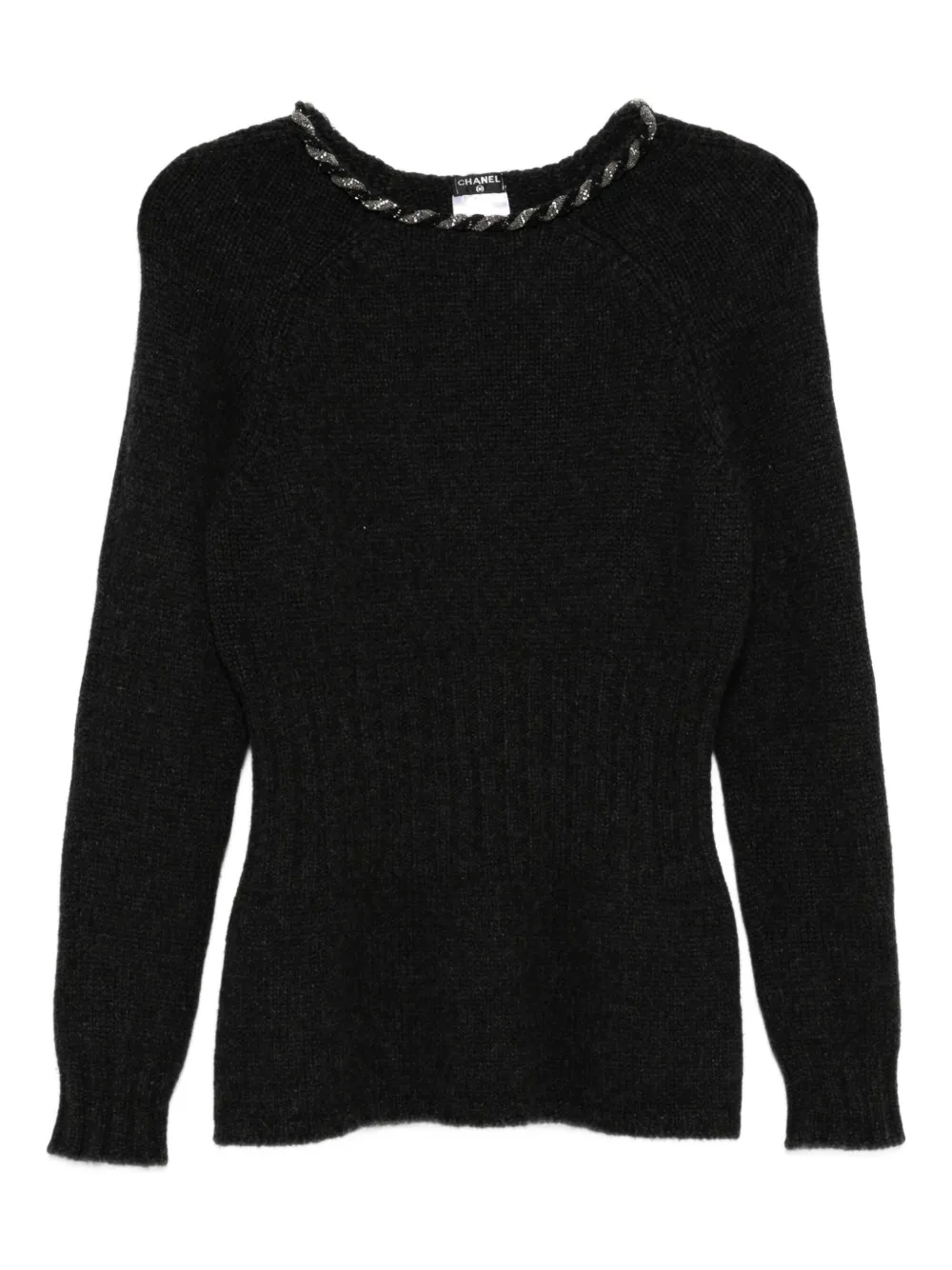 CHANEL Pre-Owned 2010s chain-trim sweater | Grey | Image 1