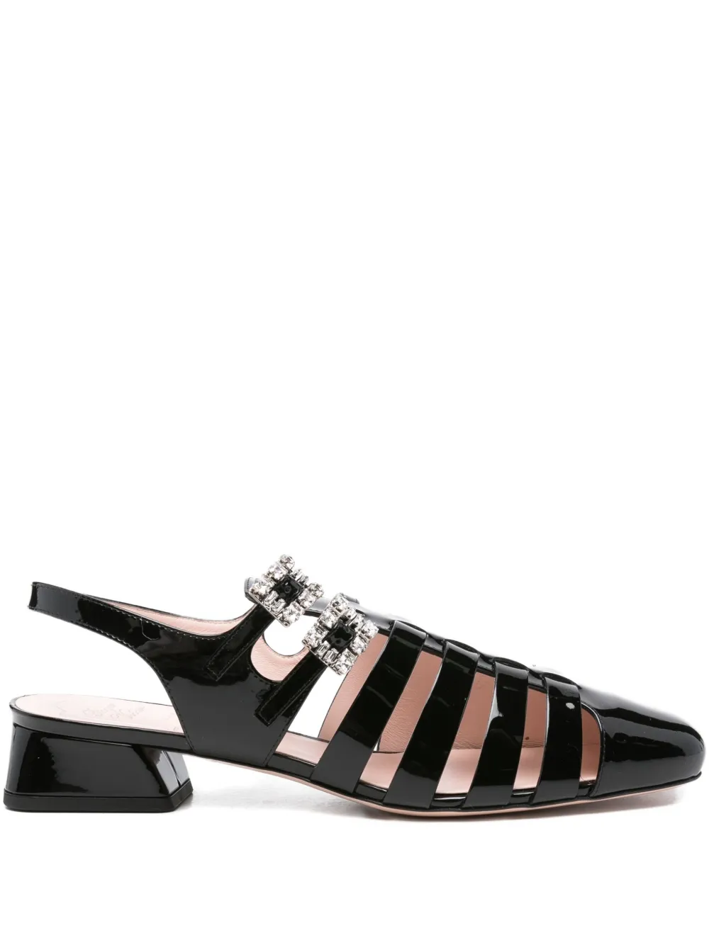 Roger Vivier 35mm Très Vivier crystal-embellished caged sandals | Black | Image 1
