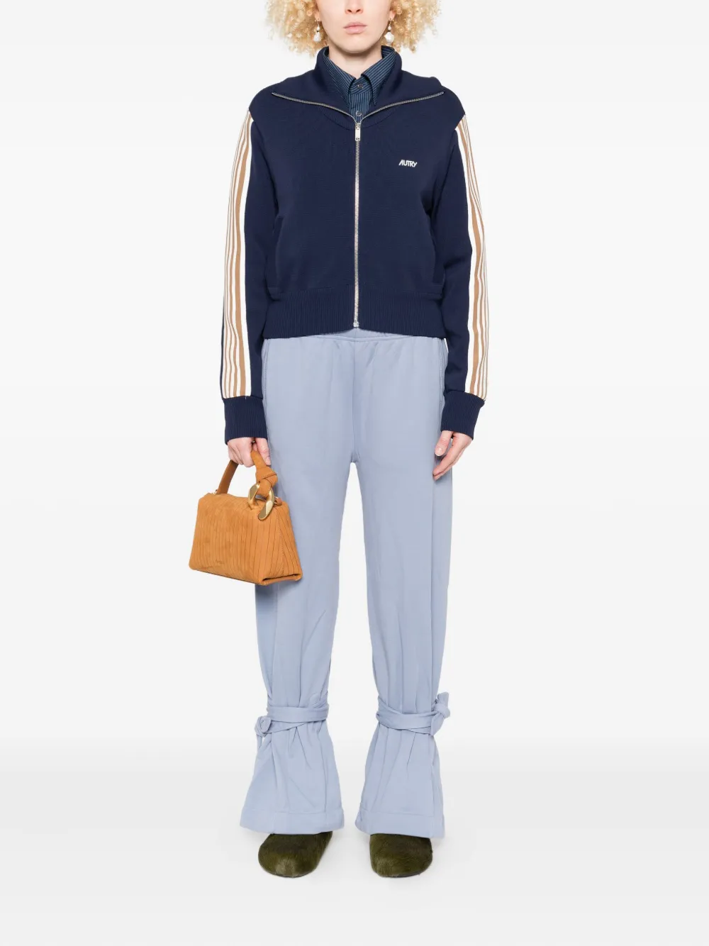 Autry stripe-detail zip-up sweatshirt Blauw