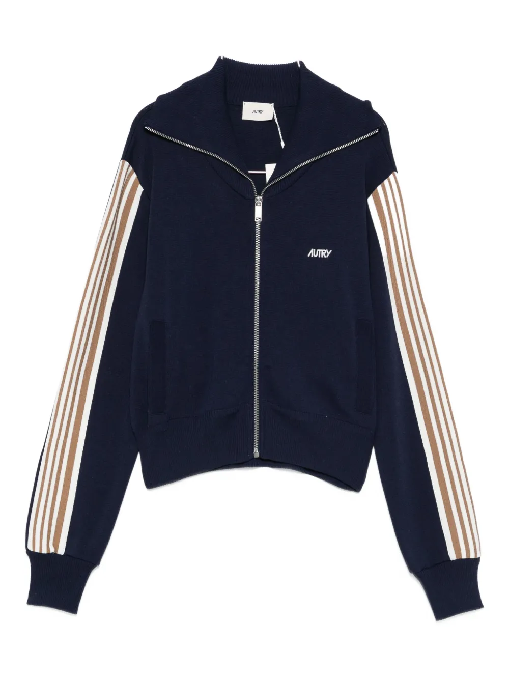 Autry stripe-detail zip-up sweatshirt - Blu