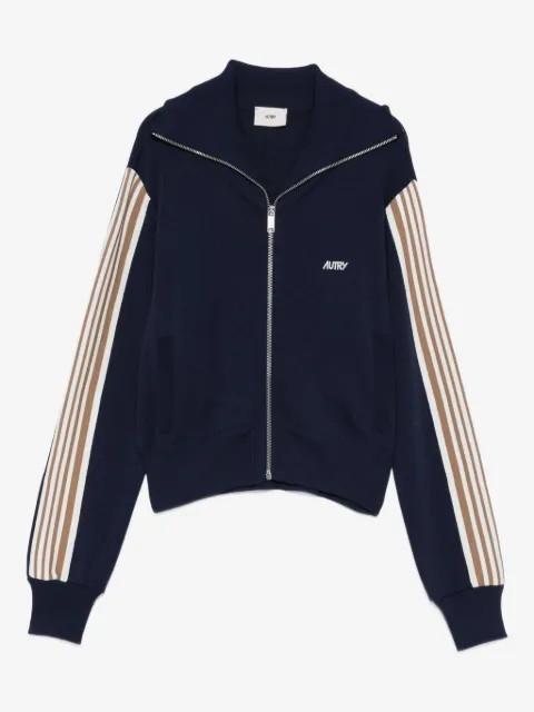 Autry stripe-detail zip-up sweatshirt
