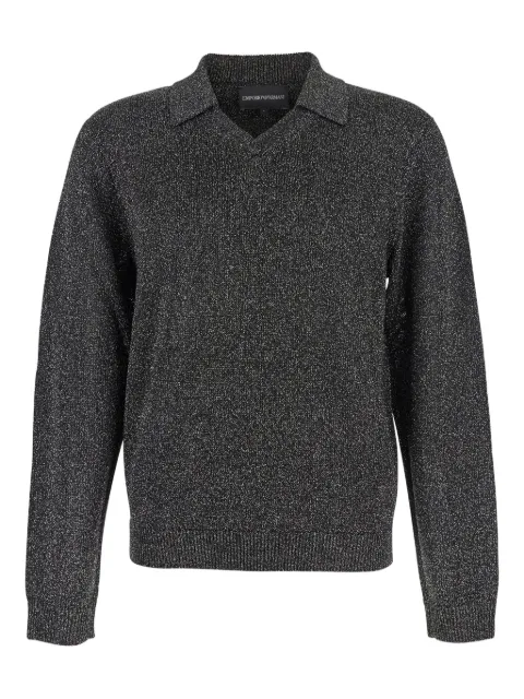 Emporio Armani polo-neck lurex sweater