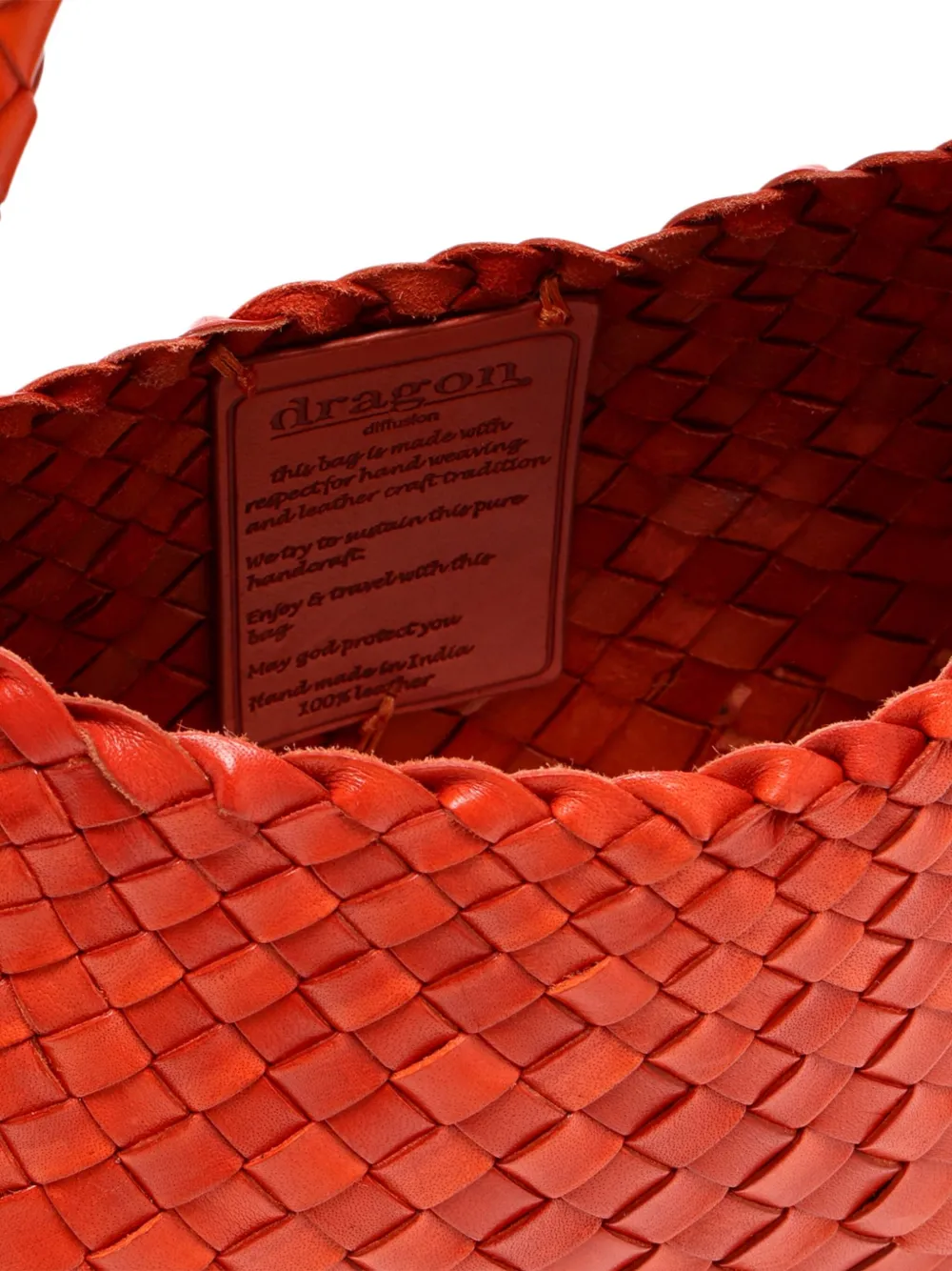 DRAGON DIFFUSION Rosanna woven-leather shoulder bag Oranje