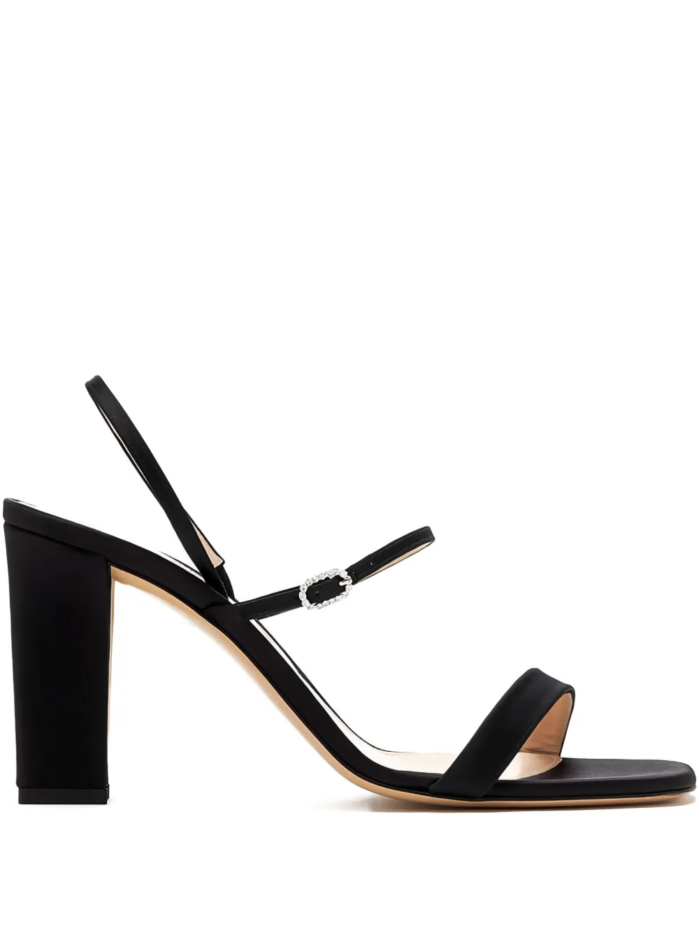 Andrea Wazen  85mm Hally Block crystal-buckle sandals | Black | Image 1