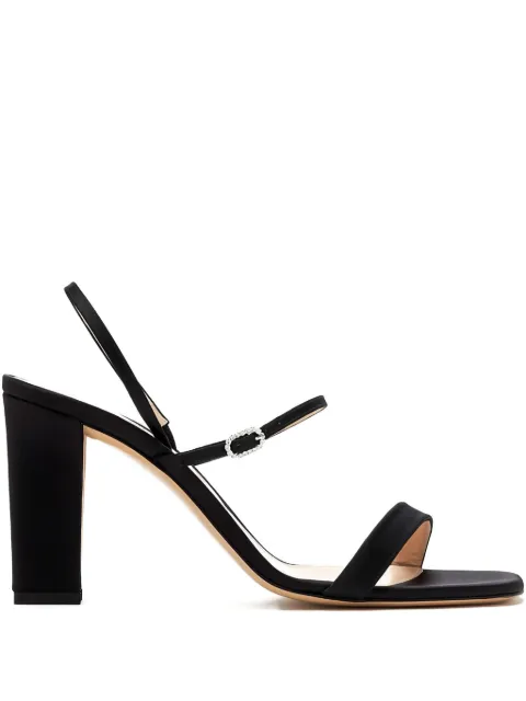 Andrea Wazen  85mm Hally Block crystal-buckle sandals