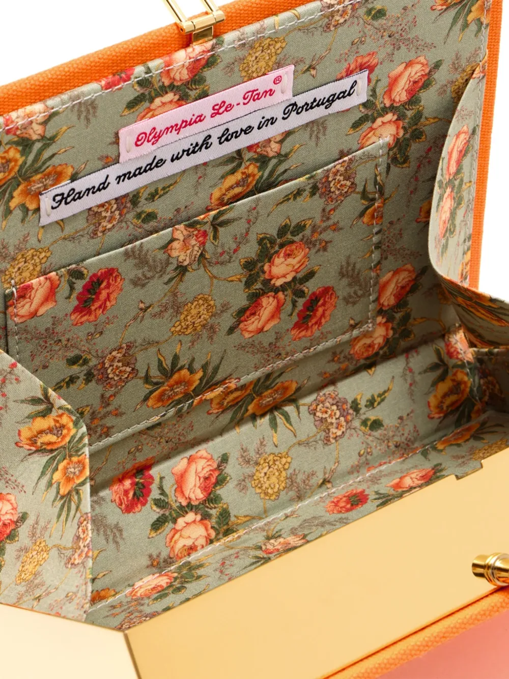 Olympia Le-Tan small embroidered felt-applique clutch bag Oranje