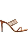 Andrea Wazen 85mm Tabaris lace-embellished stiletto sandals - Brown