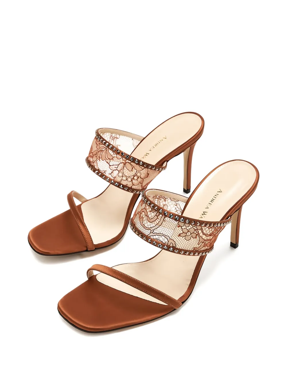 Andrea Wazen  85mm Tabaris lace-embellished stiletto sandals | Heeled Sandals | Image 2
