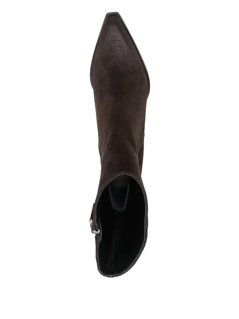 Poeve 50mm Pointed-toe Block-heel Boots In Brown