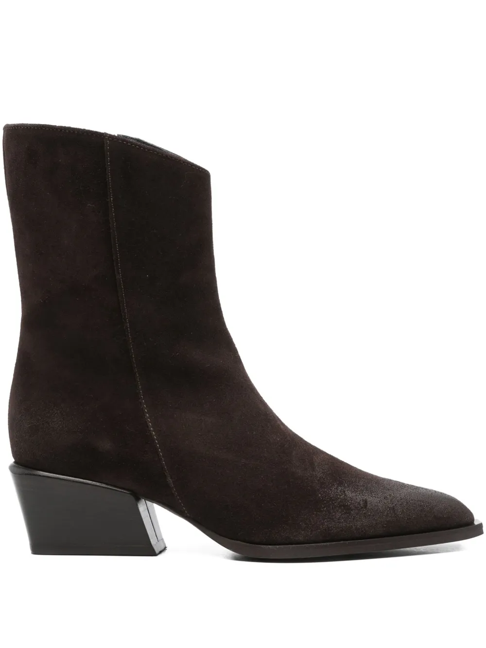 POEVE 50mm pointed-toe block-heel boots | Brown | Image 1