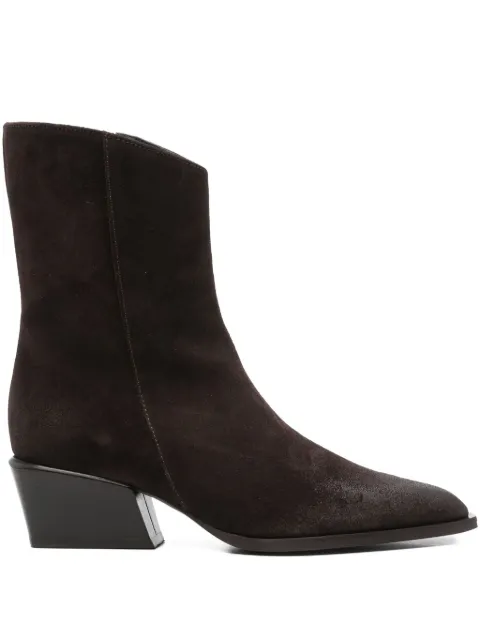 POEVE 50mm pointed-toe block-heel boots