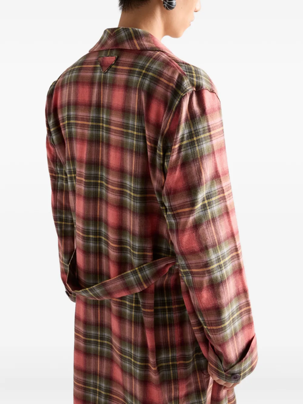 Prada Katoenen badjas met enkele rij knopen Roze