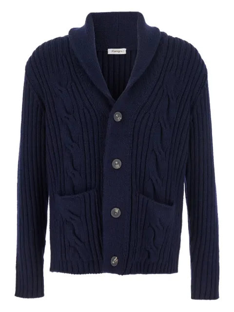 Kangra cable-knit shawl-collar cardigan