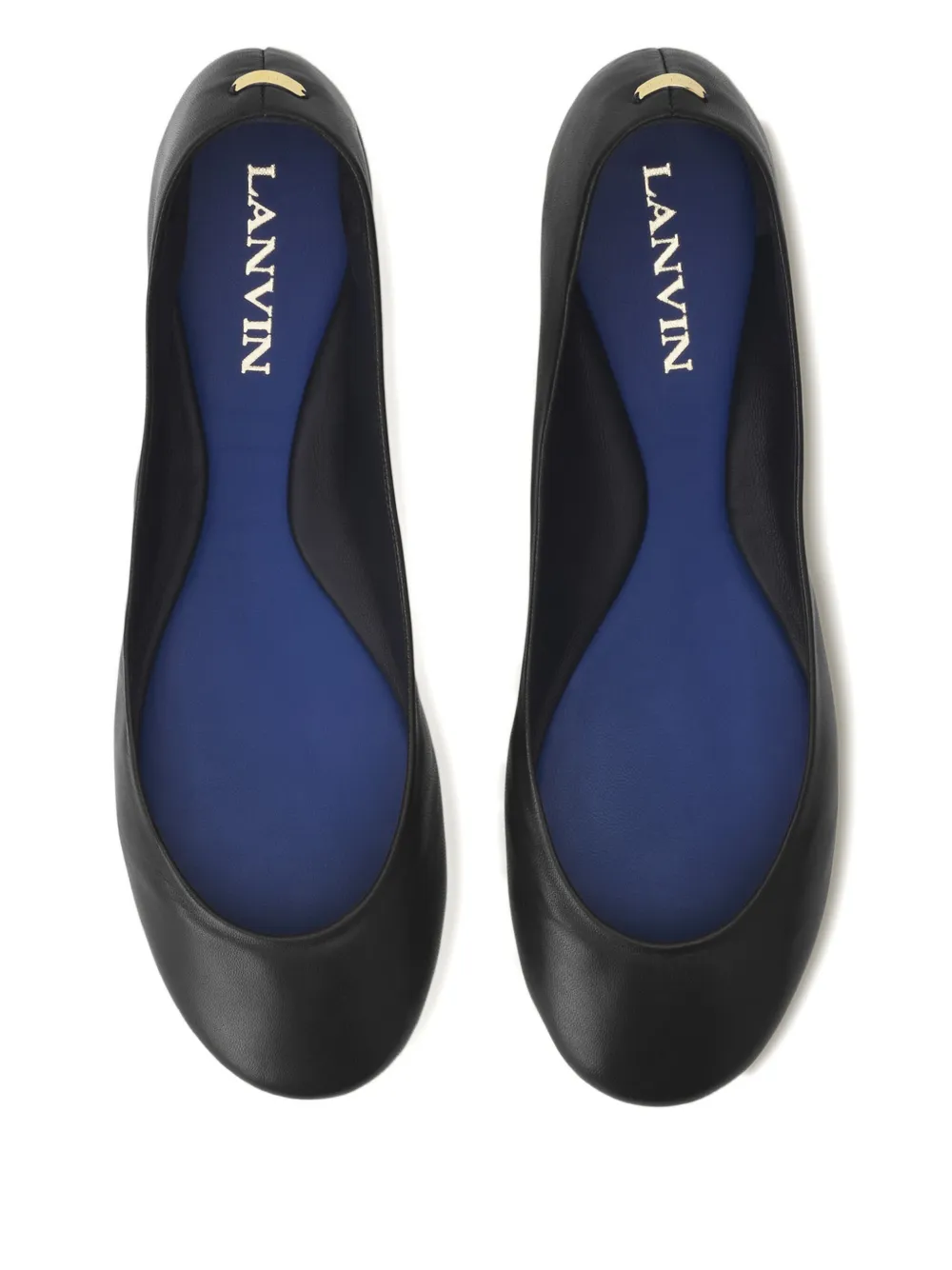 Lanvin The Ballerina Flat In Leather In Black