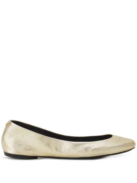Lanvin metallic-finish leather ballet flats