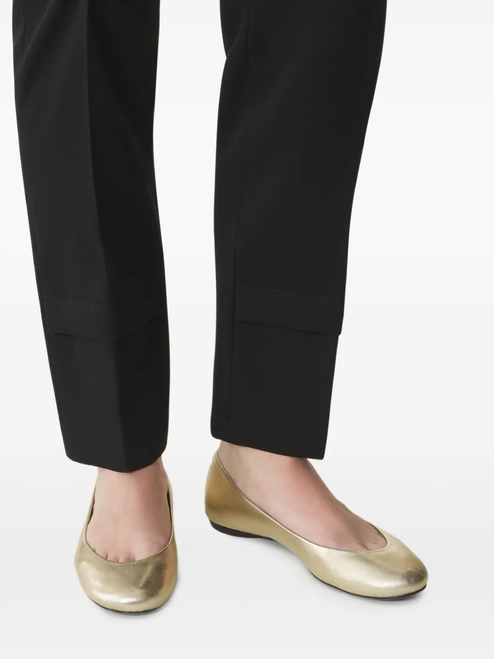 Lanvin Leren ballerina's met metallic afwerking Geel