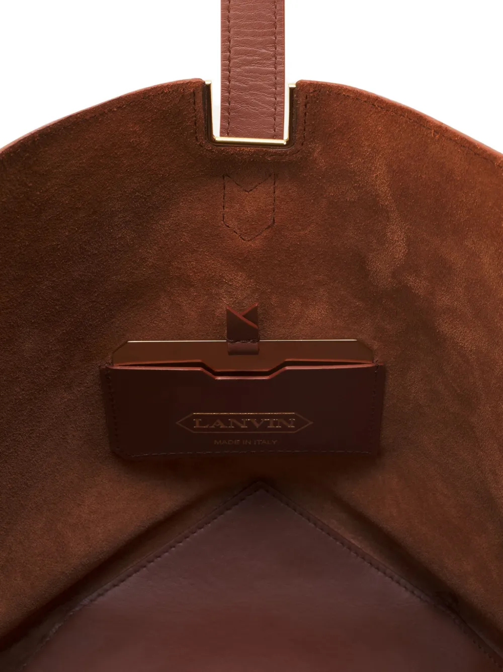 Lanvin Leather Bucket Bag In Brown