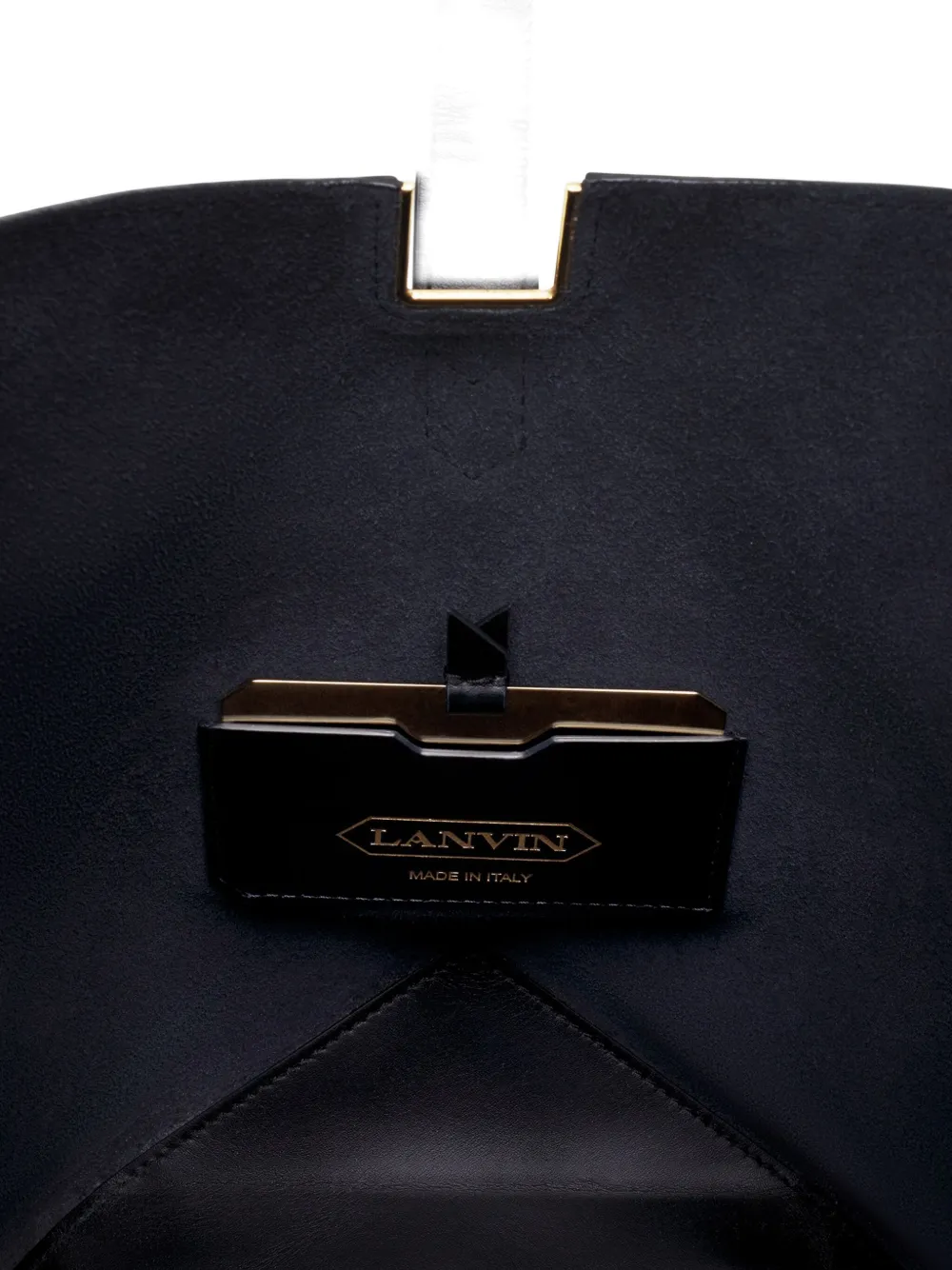 Lanvin Geometric-detail Bucket Bag In Black