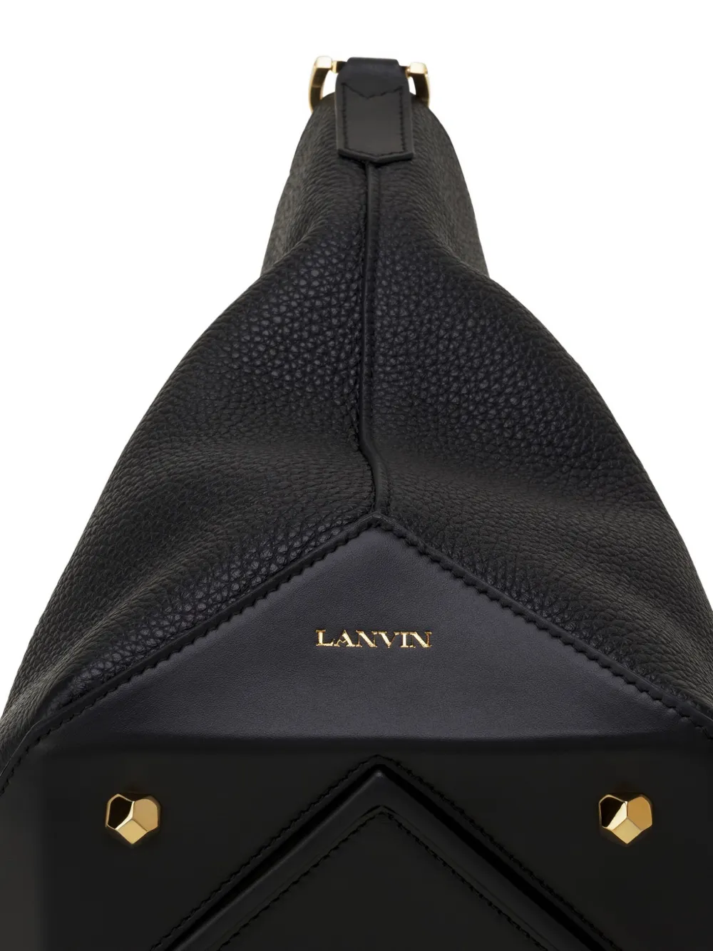 Lanvin Geometric-detail Bucket Bag In Black