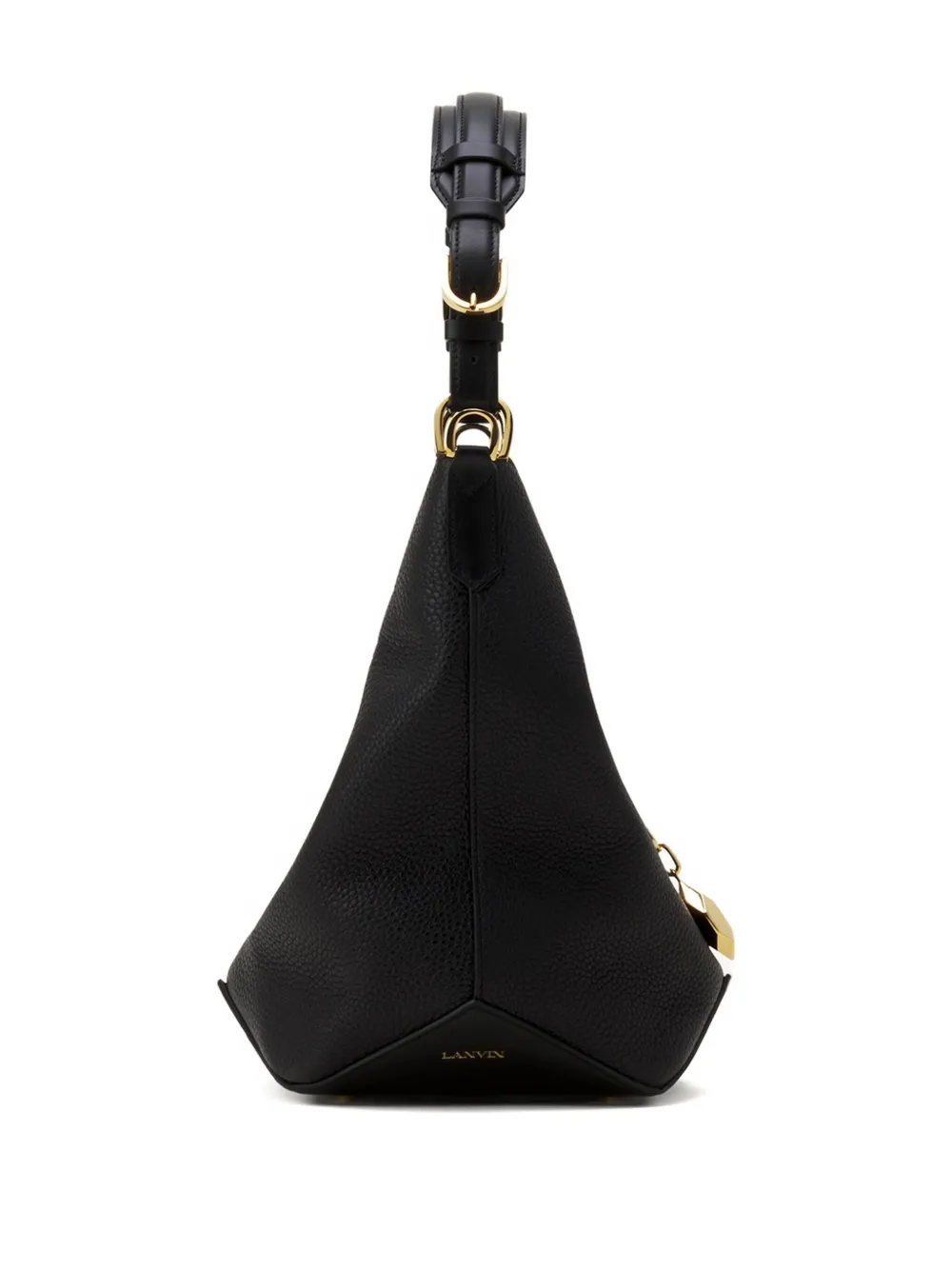 Lanvin Geometric-detail Bucket Bag In Black