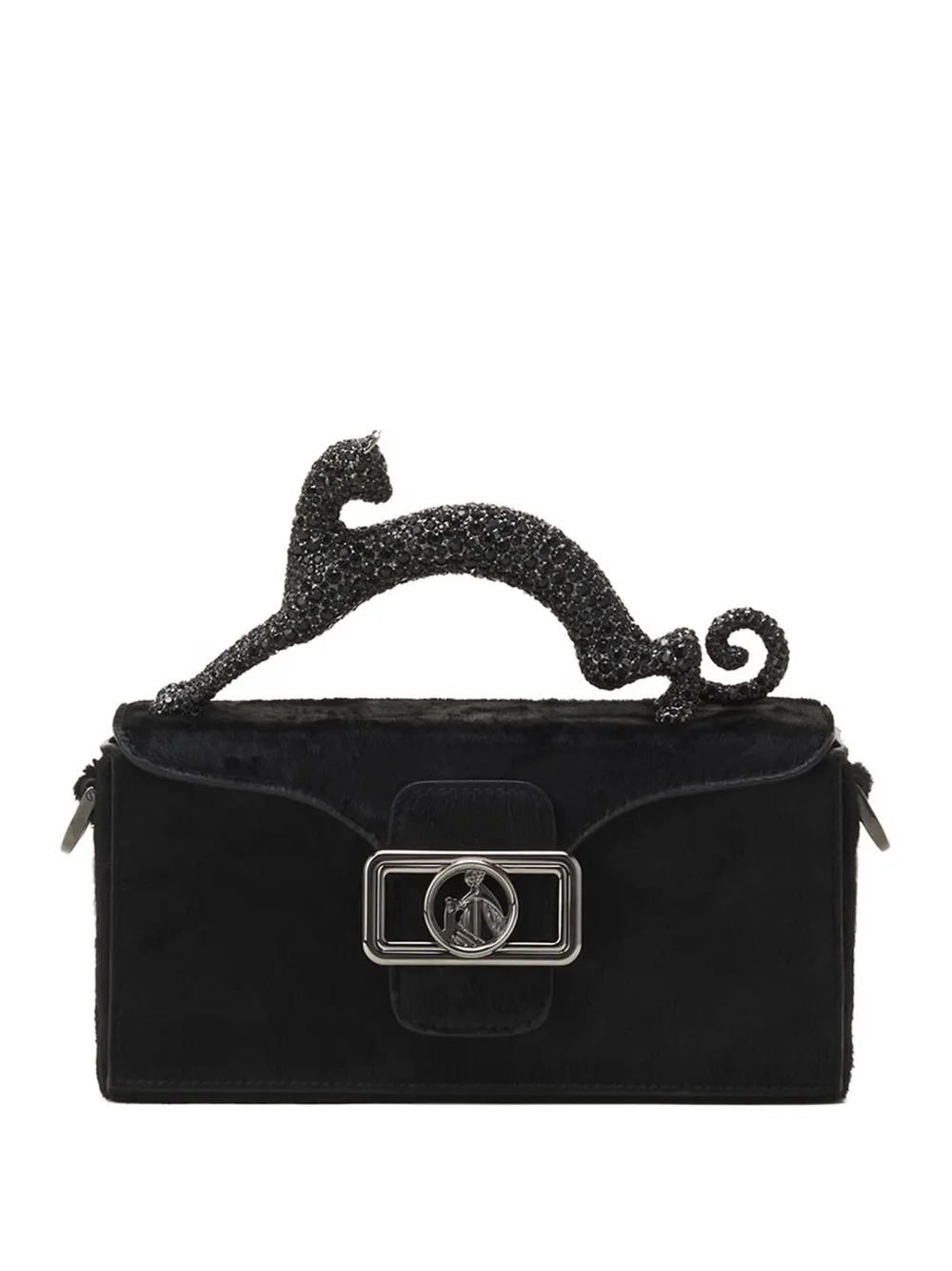 Lanvin Borsa Pencil Cat in pelle a tracolla - Nero