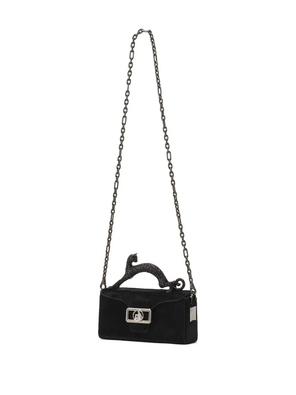 Lanvin Pencil Cat leren crossbodytas Zwart