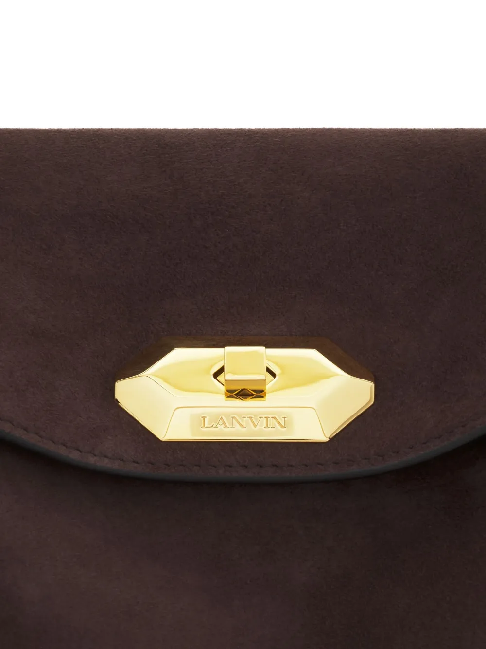 Lanvin Compagnon Asymmetrical Bag In Suede In Brown