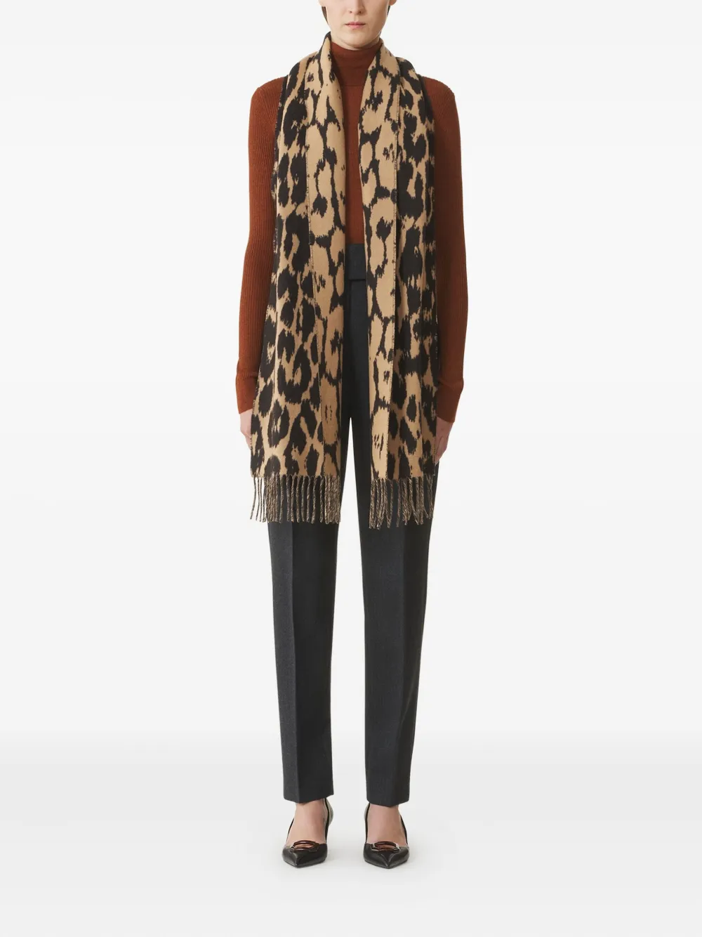 Lanvin Sjaal met luipaardprint Beige