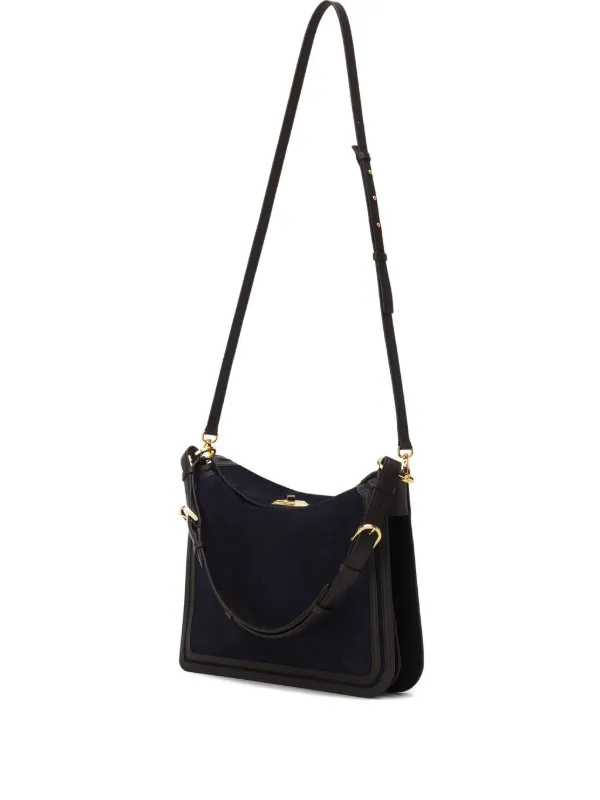 Lanvin Sac Compagnon Suede Shoulder Bag in Blue