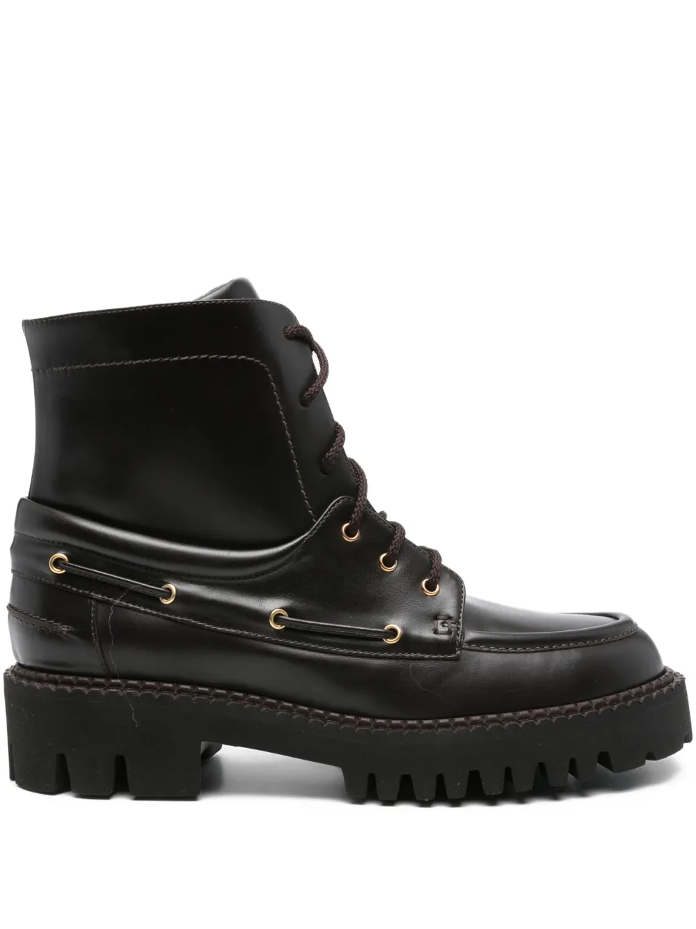 TRUMAN´S lace-up lug sole boots Brown