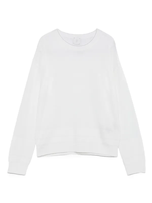 Eleventy Round-neck Wool Sweater in White
