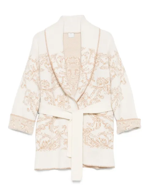 Eleventy shawl-collar patterned cardigan