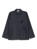 Eleventy sequin-embellished wool-blend shirt - Blue