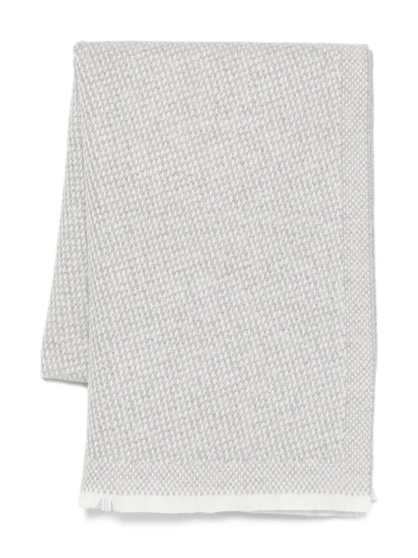 Eleventy Textured-weave Scarf in Grey