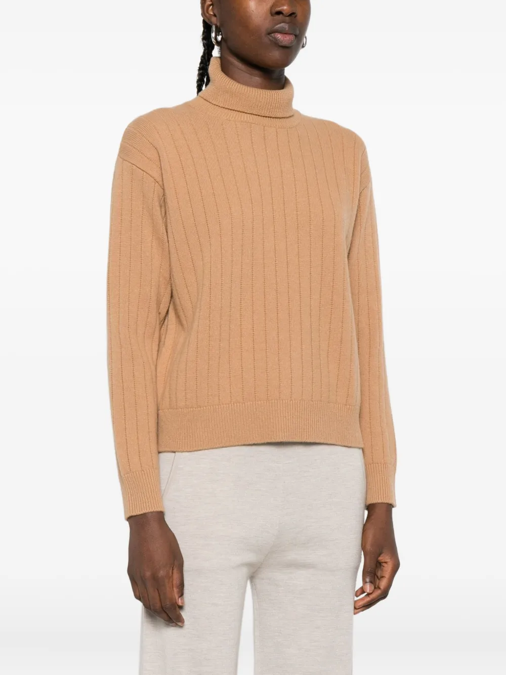 Eleventy Gerippter Rollkragenpullover In Brown
