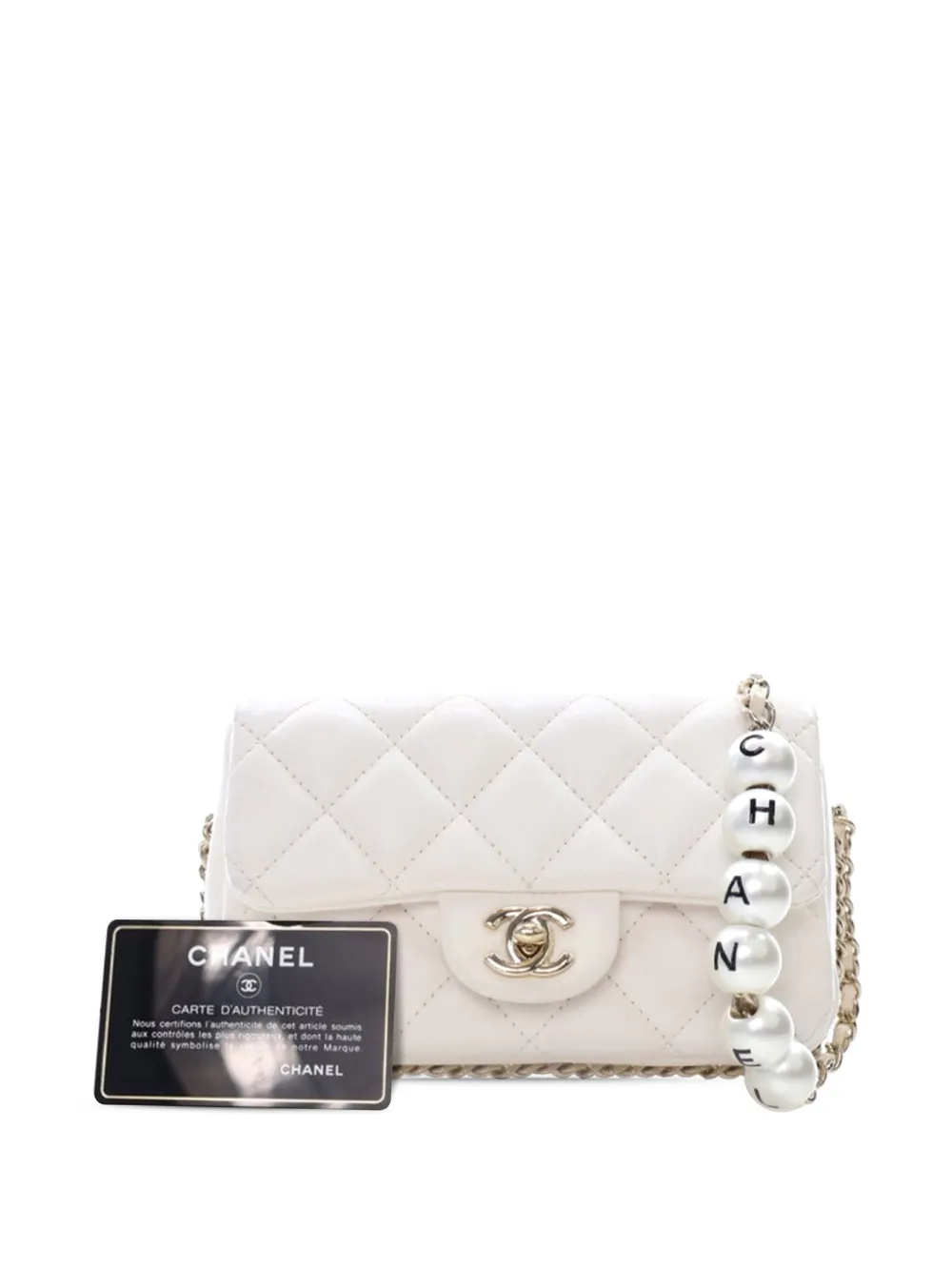 CHANEL Pre-Owned 2019 Mini Quilted Lambskin My Precious Pearls Chain Flap crossbody bag | Pre-Owned | Image 2