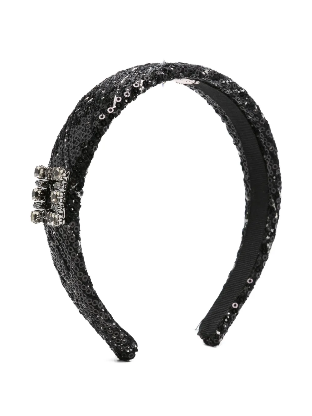 Roger Vivier sequin-embellished crystal headband | Black | Image 1
