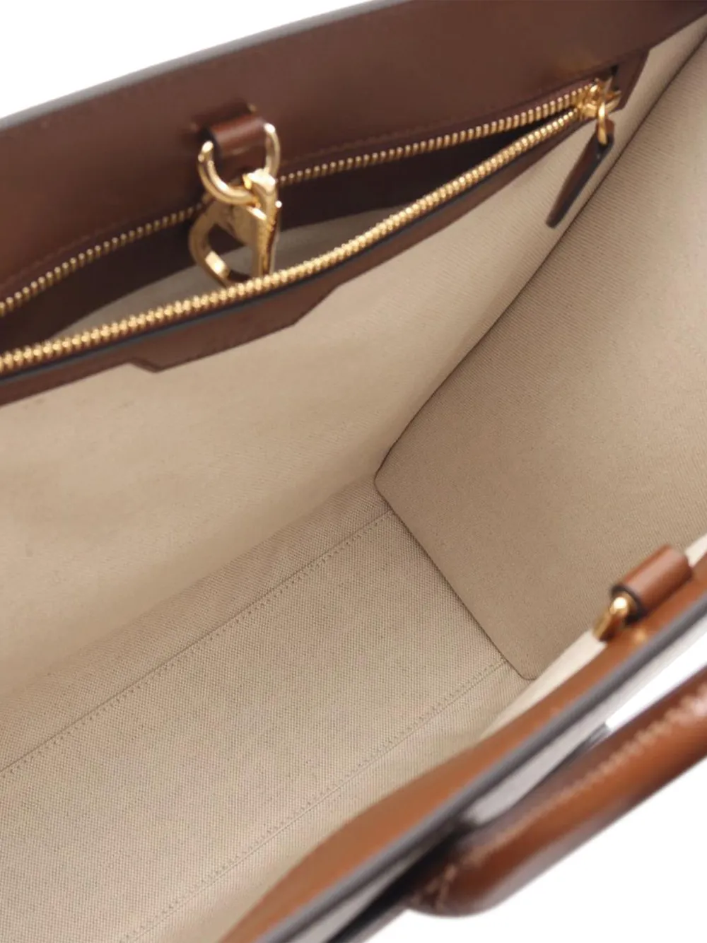Pre-owned Gucci 2016-2025 Medium Gg Supreme Interlocking G Tote Satchel In Brown