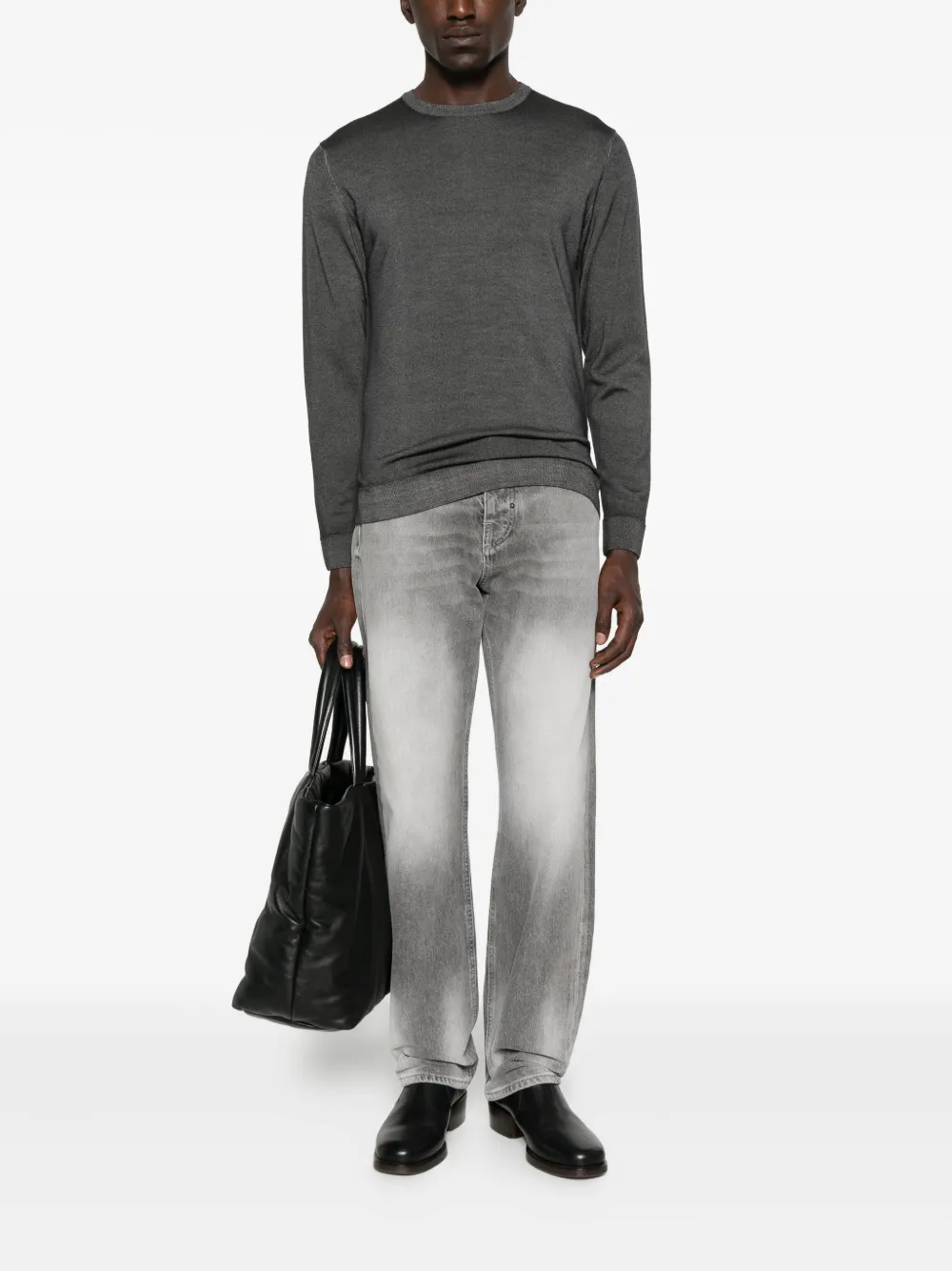 Antony Morato Jeans met logoplakkaat en vervaagd effect - Zwart