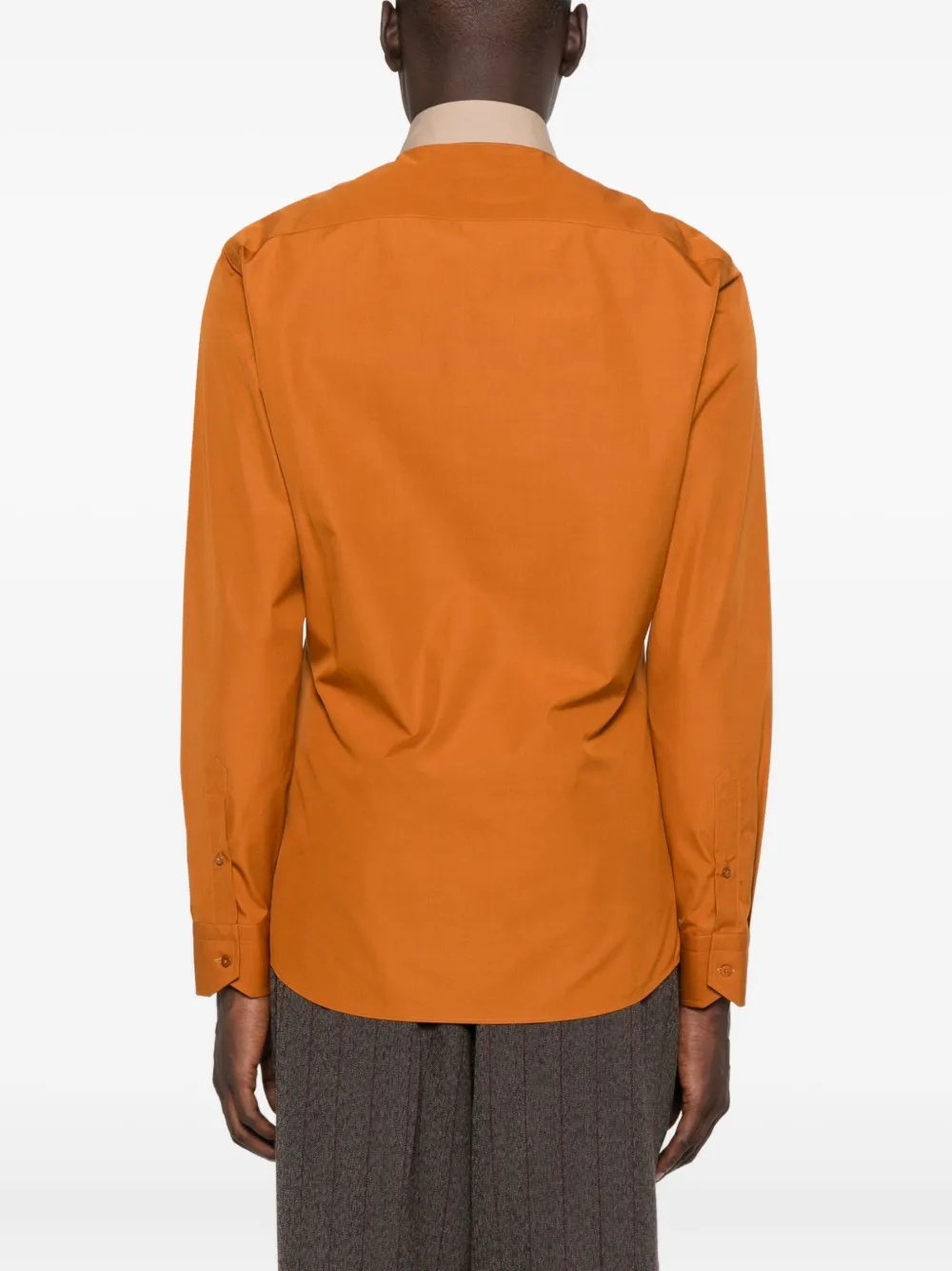 Fendi Contrasting-collar Shirt In Orange