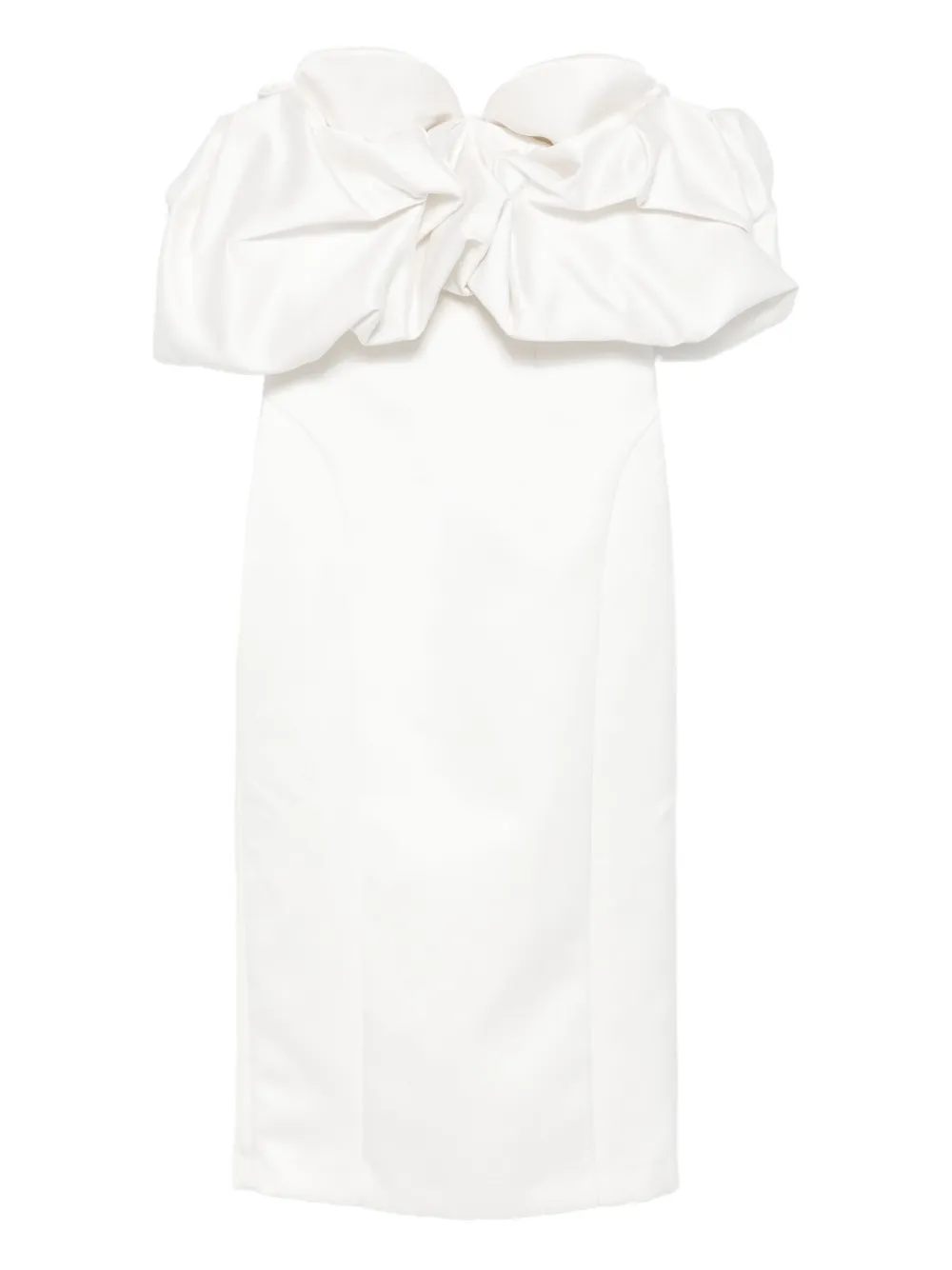 Elisabetta Franchi off-shoulder puff-sleeve midi dress Wit