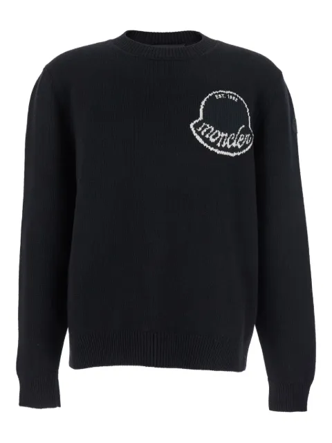 Moncler logo-patch crew-neck sweater