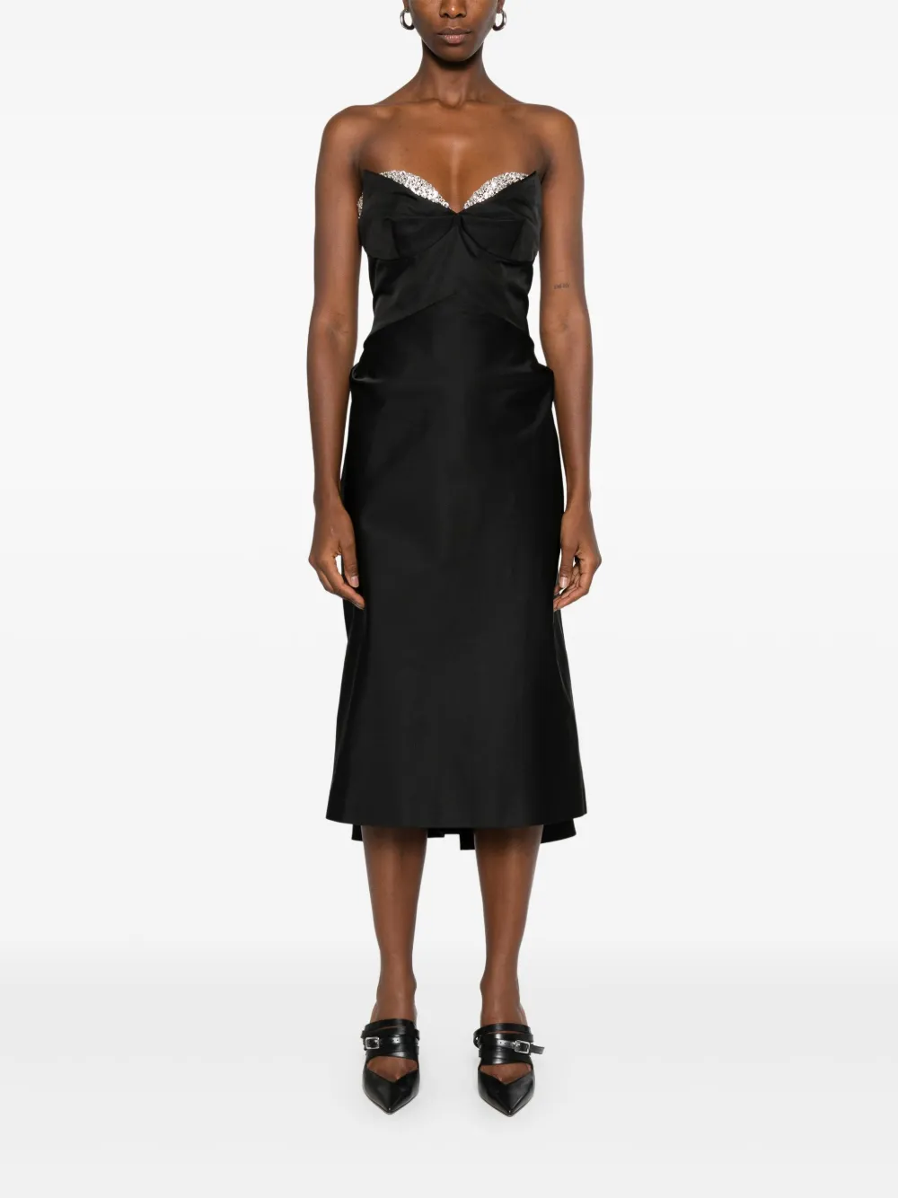 Alexander McQueen Jurk verfraaid met kristallen - Zwart