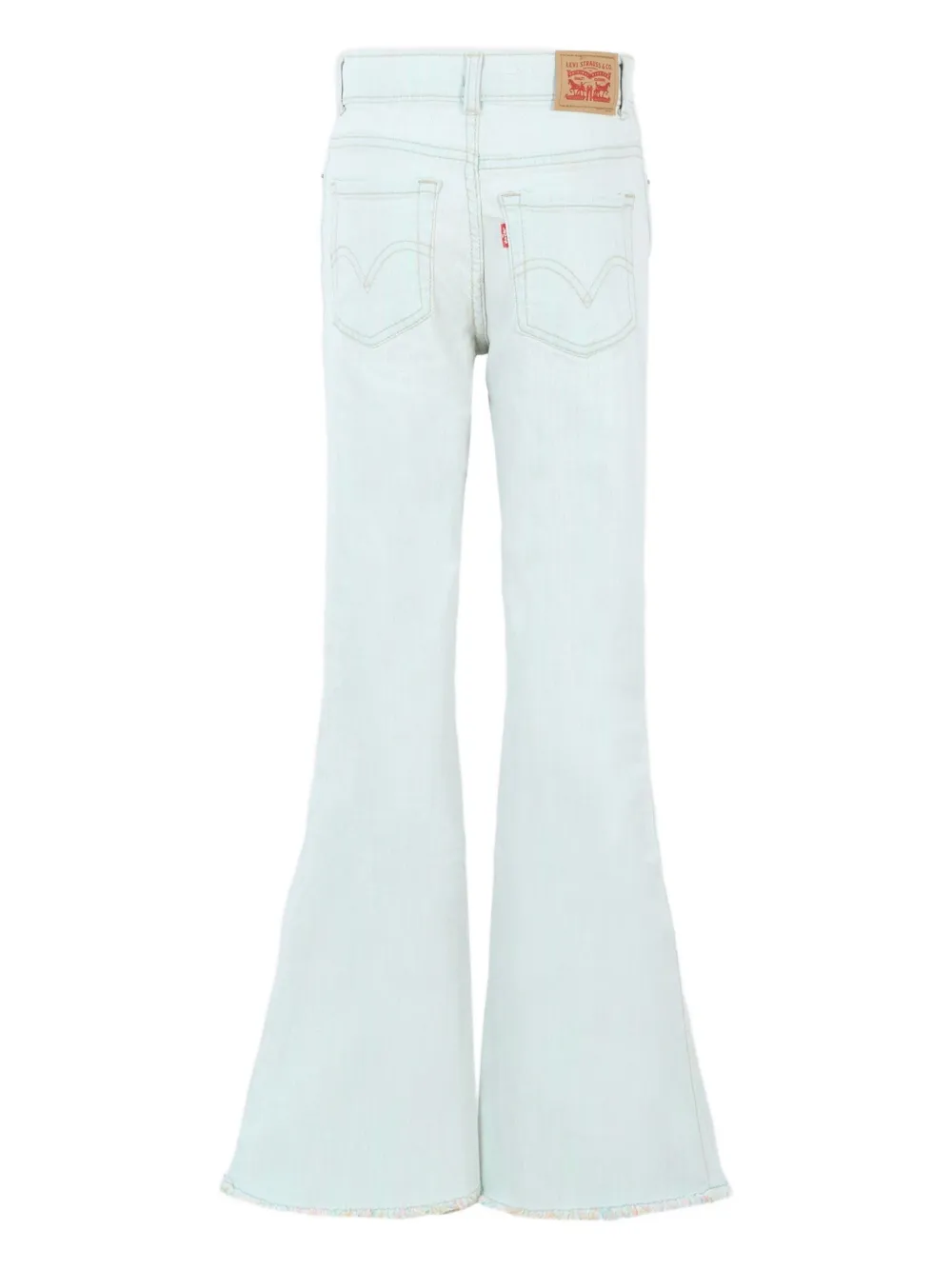 Levi's Kids frayed-hem flare jeans Blauw