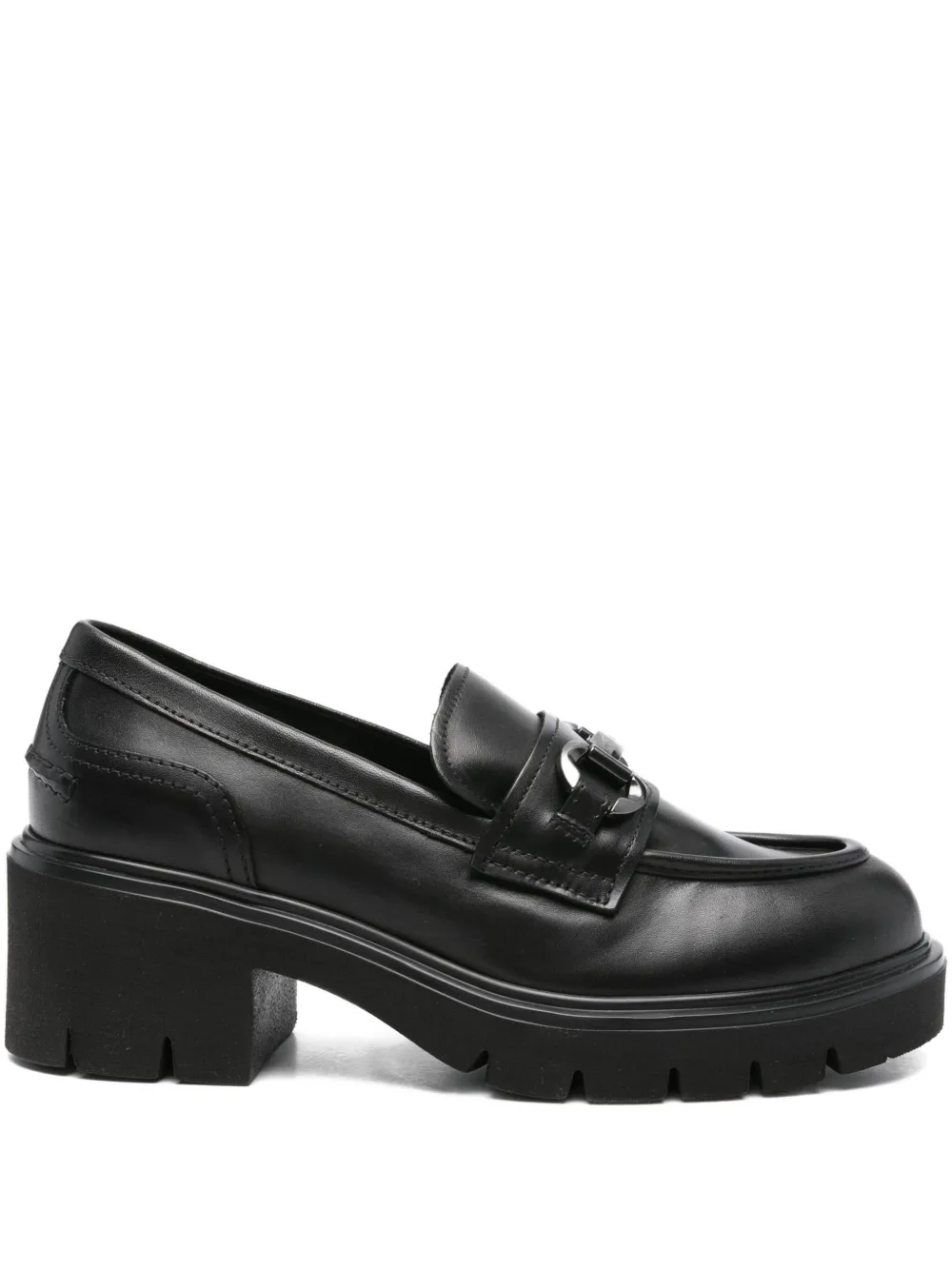 NERO GIARDINI 50mm chain-detail loafers | Black | Image 1