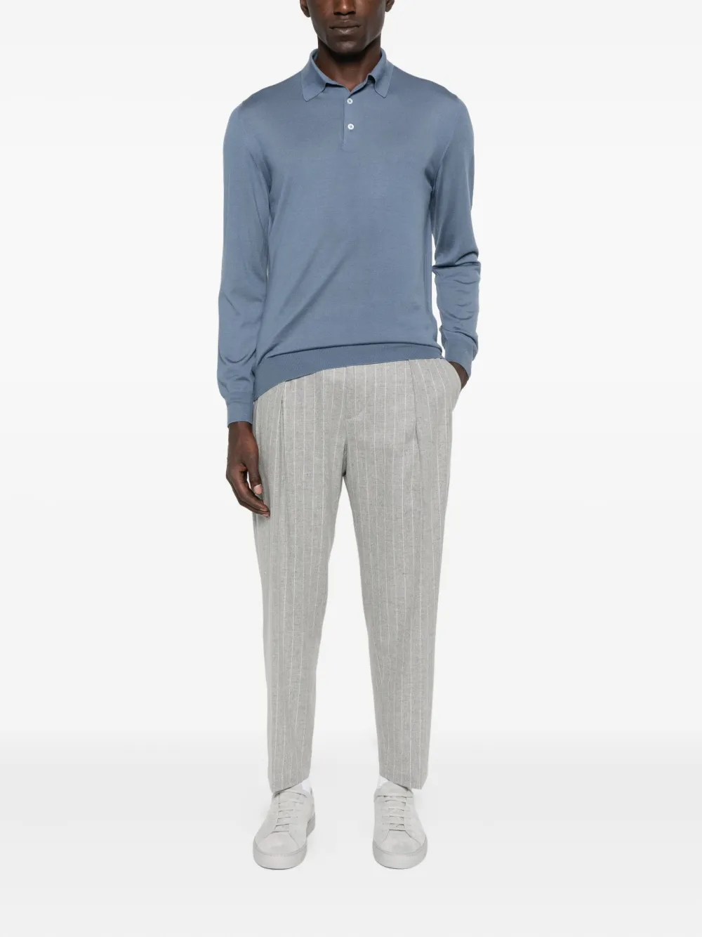 Briglia 1949 pinstripe pleated trousers Grijs