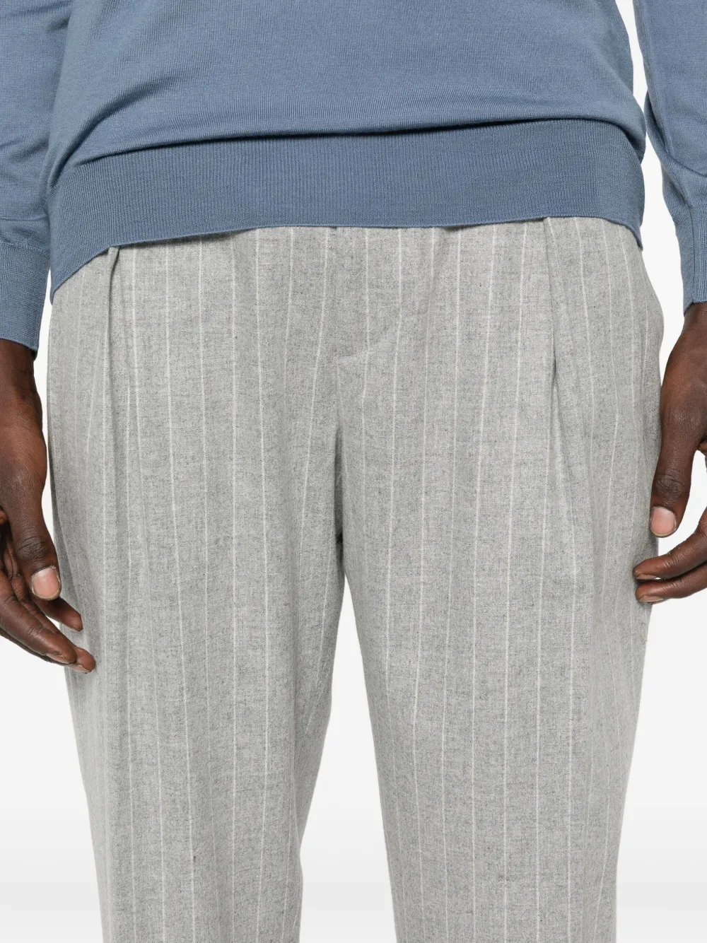Briglia 1949 pinstripe pleated trousers Grijs