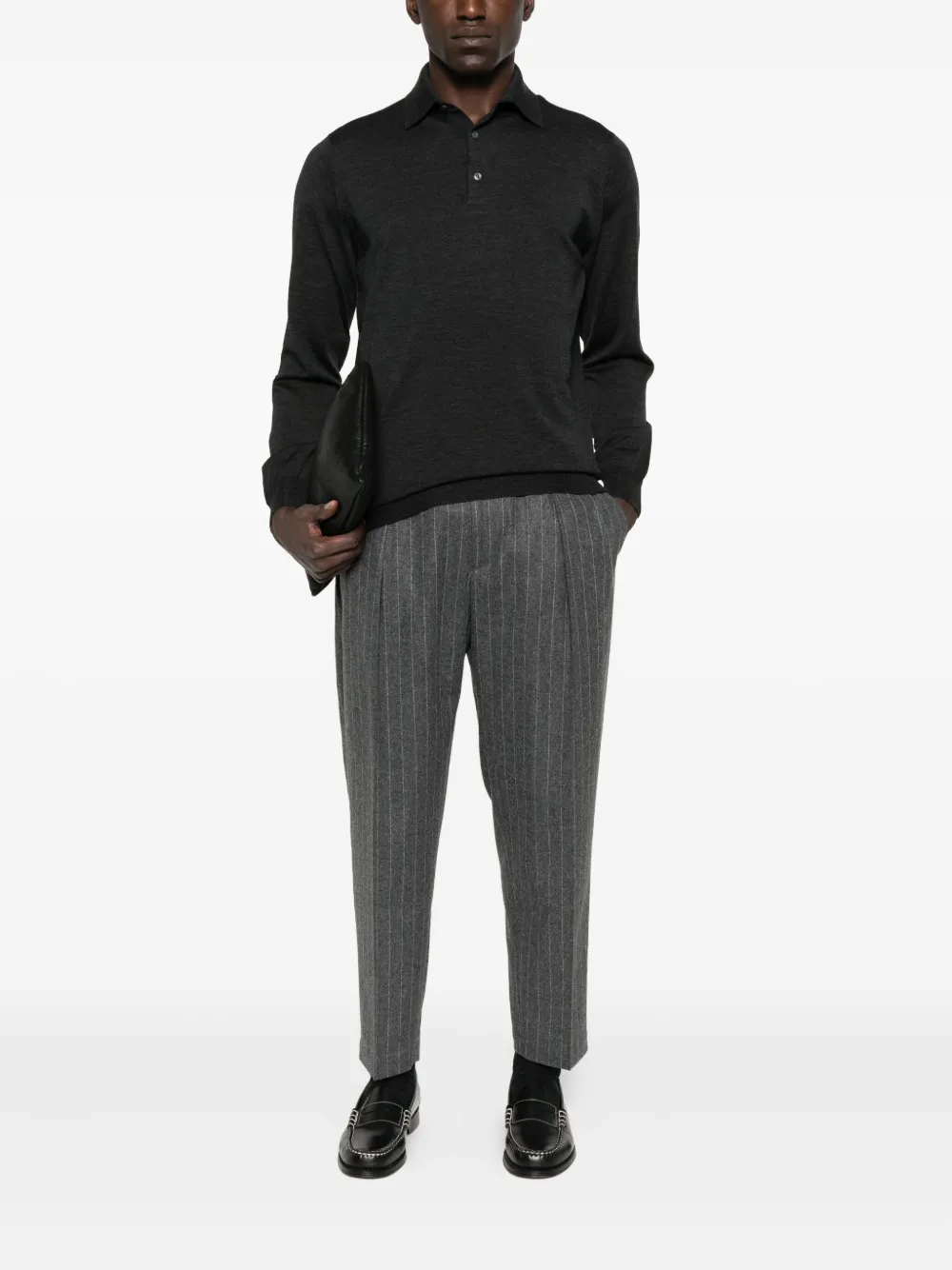 Briglia 1949 pinstripe pleated trousers Grijs